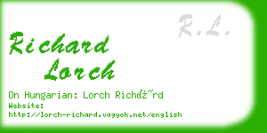 richard lorch business card